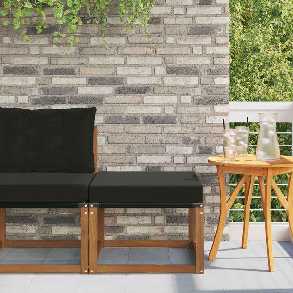 vidaXL V&auml;li jalatoed Tugev akaatsiapuit ja tekstiilne kangas