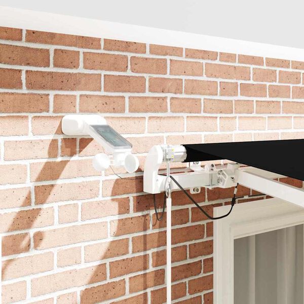 vidaXL K&auml;igukohandatav varikatus Must 300 x 250 cm Pol&uuml;ester ja metall