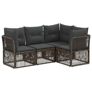 vidaXL Aia Diivanikomplekt 4 pcs Hall pol&uuml;rotang