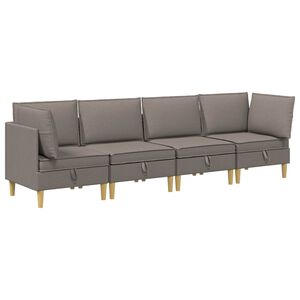 vidaXL Modulaarne diivanisari koos ladustamisega 4 pcs Pruunikashall
