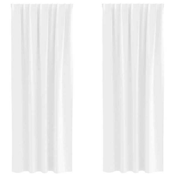 vidaXL Kardinad r&otilde;ngastega 2 pcs PUHAS VALGE 245 x 140 cm Pol&uuml;ester