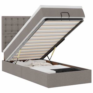 vidaXL ottomani voodi madratsiga, pruunikashall, 120x200 cm, kangas