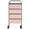 vidaXL 4 sahtliga liigutatav hoiukäru, roosa, plast