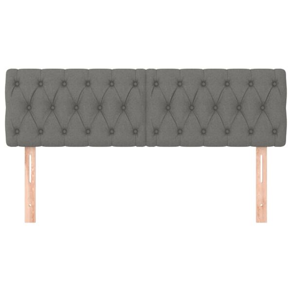 vidaXL voodipeatsid 2 tk, tumehall, 72x7x78/88 cm, kangas