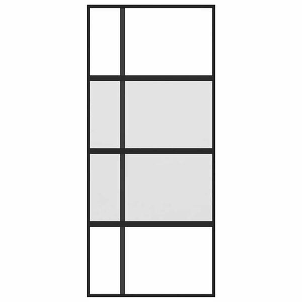 vidaXL liuguks, must, 90 x 205 cm, karastatud klaas ja alumiinium