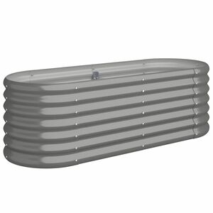 vidaXL aia taimelava, galvaniseeritud teras, 114x40x36 cm, hall