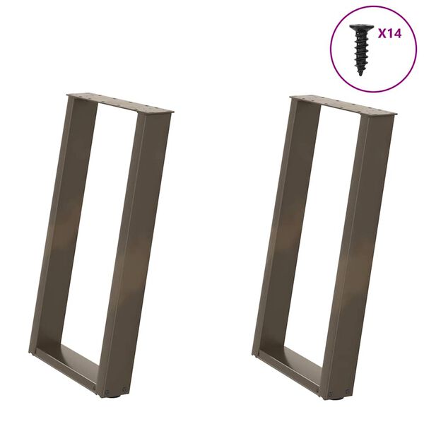 vidaXL s&ouml;&ouml;gilaua jalad U-kujulised 2 tk, naturaalne teras, 60 x (72&ndash;73) cm, teras