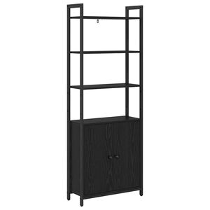 vidaXL Raamaturiiul 6 tasandit 60 x 24 x 161 cm Tehispuit Must tamm