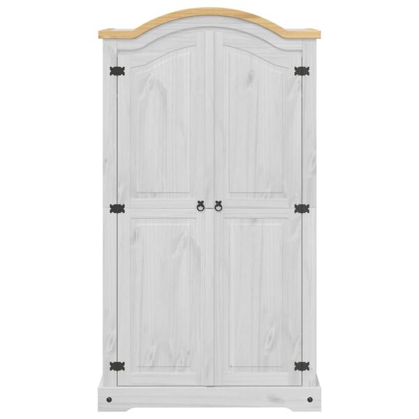 vidaXL riidekapp "Corona", valge, 102x52x186 cm, männipuit