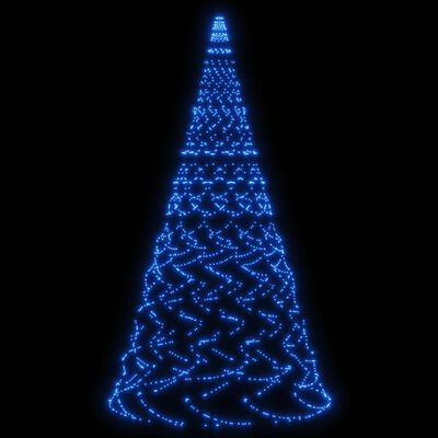 vidaXL jõulupuu vaiaga, sinine, 1400 LEDi, 500 cm