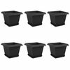 vidaXL Taimepotid 6 pcs Must 28,5 x 28,5 x 22 cm Plastmass