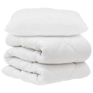 vidaXL Teki komplekt padjaga 2 pcs Valge Mikrofiiber
