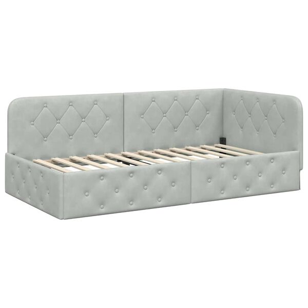 vidaXL Nurgavoodi raam peaga Helehall 100 x 200 cm Samet