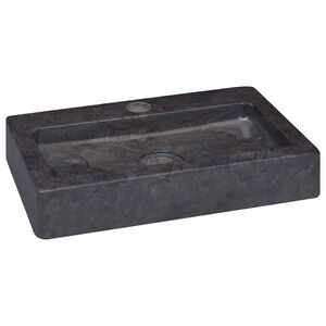 vidaXL seinale kinnitatav valamu, must, 38x24x6,5 cm, marmor
