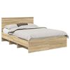 vidaXL Voodi raam peaga Sonoma tamm 160 x 200 cm Tehispuit