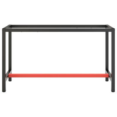 vidaXL tööpingi raam, must ja matt punane, 140x50x79 cm, metall