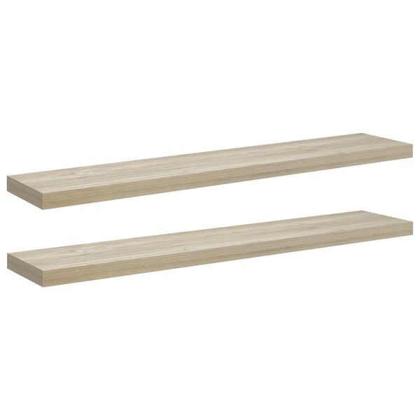 vidaXL seinariiulid, 2 tk, tammev&auml;rvi, 120x23,5x3,8 cm MDF