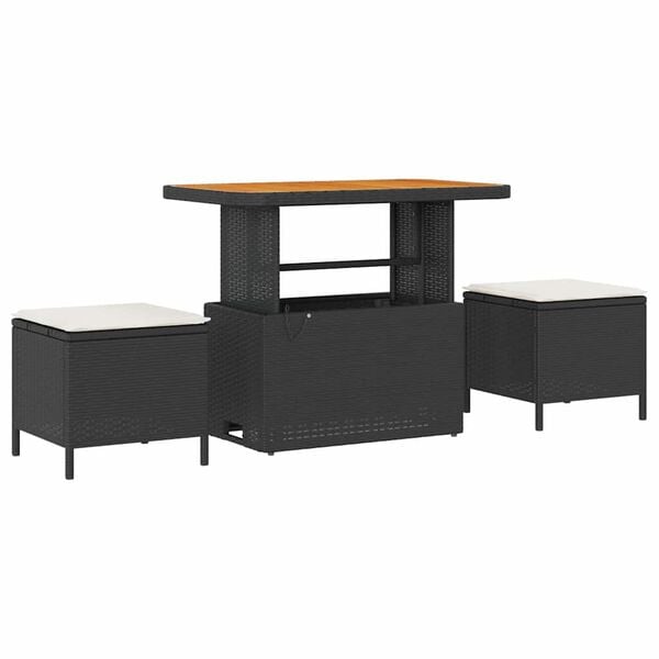 vidaXL Aia Diivanikomplekt padjaga 8 pcs Must Pol&uuml;rooster