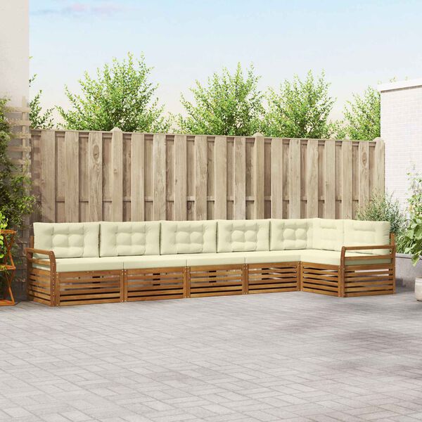 vidaXL V&auml;li diivanikomplekt padjaga 6 pcs Looduslik ja kreem