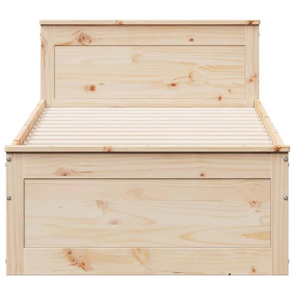 vidaXL peatsiga voodiraam, ilma madratsita, 90 x 190 cm, m&auml;nnipuit