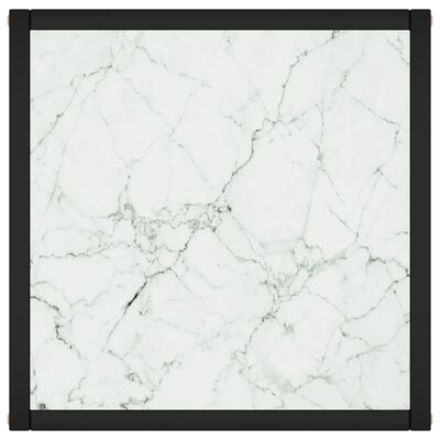 vidaXL kohvilaud, must, valge marmorklaas, 40 x 40 x 50 cm