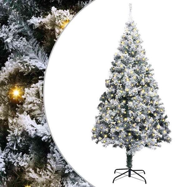 vidaXL Tehislumi Christmas Tree koos 300 LED-iga Roheline 400 cm PVC