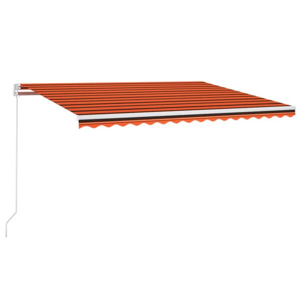 vidaXL k&auml;sitsi sisset&otilde;mmatav varikatus LED, 400x300 cm, oranž ja pruun