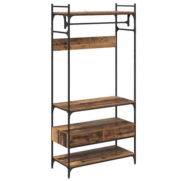 vidaXL Garderoobikapp sahtliga Vana puit 89 x 39 x 184.5 cm Tehispuit