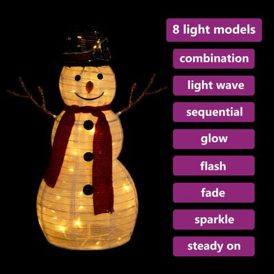 vidaXL dekoratiivne lumememme kuju, LED, luksuslik kangas, 60 cm