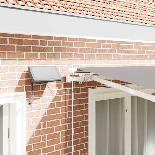 vidaXL K&auml;igukohandatav varikatus Helehall 350 x 250 cm Kangas ja teras