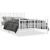 vidaXL metallist voodiraam peatsi ja jalutsiga, valge, 140 x 190 cm