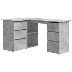 vidaXL nurga kirjutuslaud, betoonhall 145 x 100 x 76 cm tehispuit