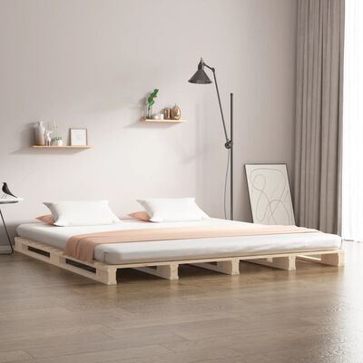 vidaXL kaubaalustest voodi, 120 x 200 cm, männipuit