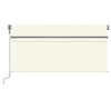 vidaXL automaatne varikatus, tuuleandur, LED, 3x2,5 m kreemjas