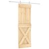 vidaXL Libisev uks Looduslik ja Valge 70 x 210 cm Tahke m&auml;nnipuit