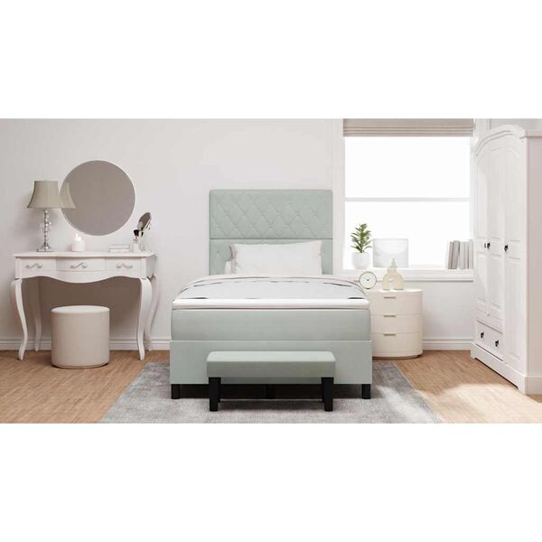 vidaXL Karbi vedrumadrats madratsiga peaga Helehall 120 x 190 cm Samet