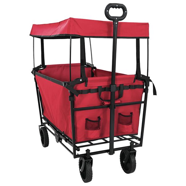vidaXL Kokkuvolditav K&auml;si Trolley Punane 105 x 56.5 x 116 cm