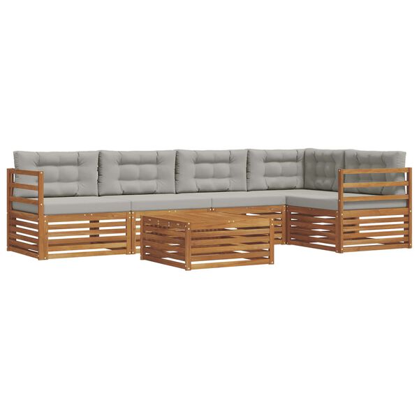 vidaXL V&auml;li diivanikomplekt padjaga 6 pcs Looduslik ja Hele Hall