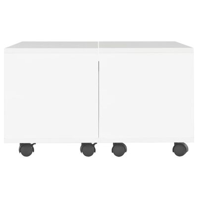 vidaXL kõrgläikega kohvilaud, valge, 60 x 60 x 35 cm puitlaastplaat