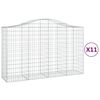 vidaXL kaarekujulised gabioonkorvid 11 tk, 200x50x120/140 cm, raud