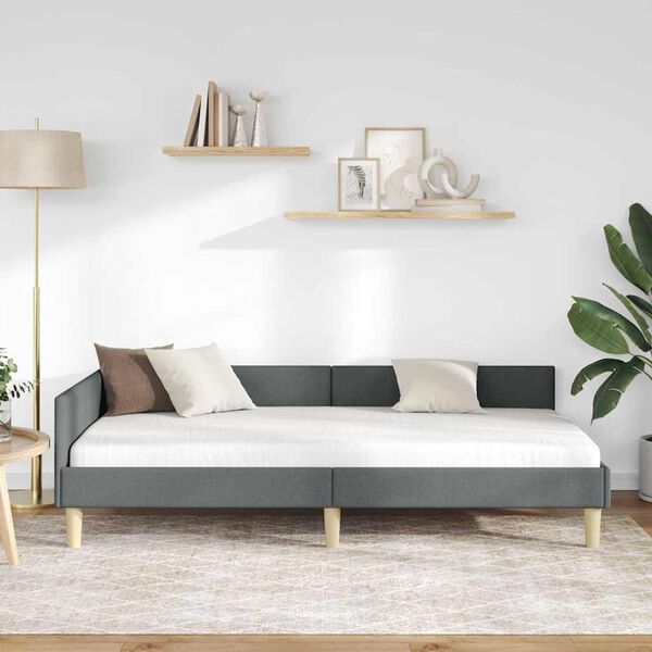 vidaXL Nurgavoodi raam peaga Tumehall 90 x 190 cm kangas