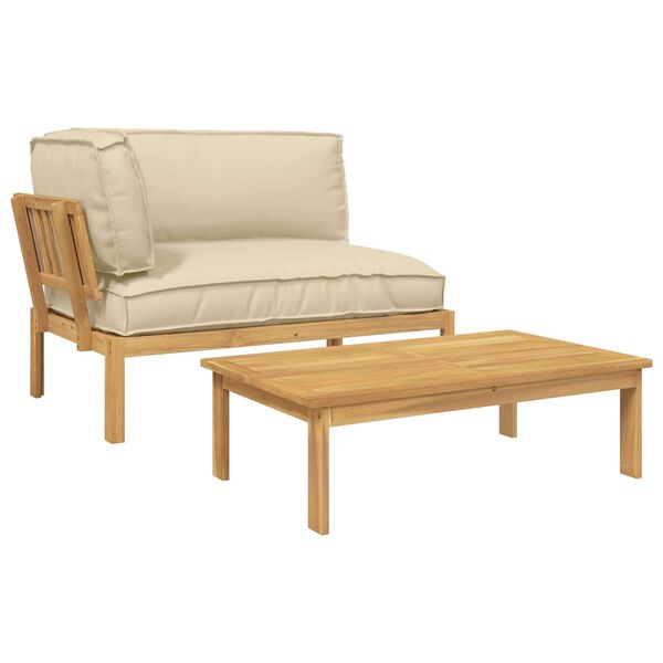 vidaXL Diivanikomplekt padjaga 2 pcs Beež Tugev akatsiapuu