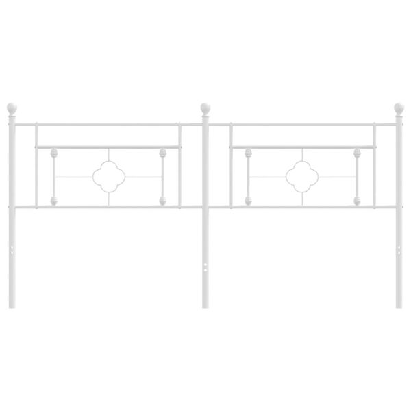 vidaXL metallist vahetatav voodipeats, valge, 180 cm