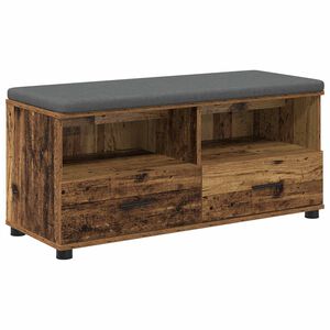 vidaXL Hallipink padjaga sahtliga riiuliga Vana puit 100 x 38 x 46 cm