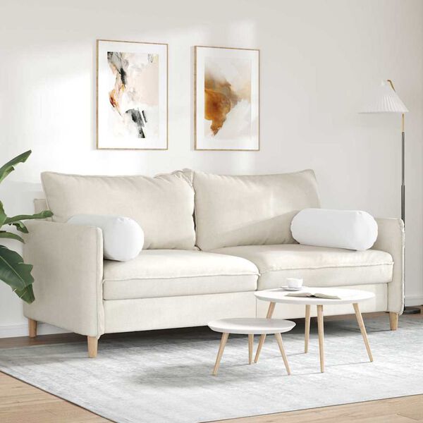 vidaXL Padjad 2 pcs Valge Ø 25 x 70 cm kangas