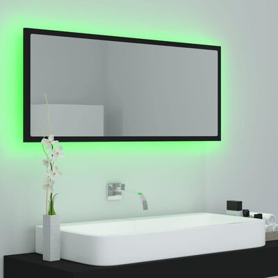 vidaXL LED vannitoa peeglikapp, must, 100x8,5x37 cm, akrüül