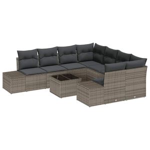 vidaXL Aia Diivanikomplekt padjaga ladustamisega 9 pcs Hall pol&uuml;rotang