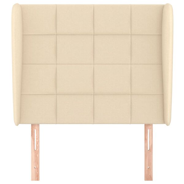 vidaXL voodipeats servadega, kreemjas, 93x23x118/128 cm, kangas