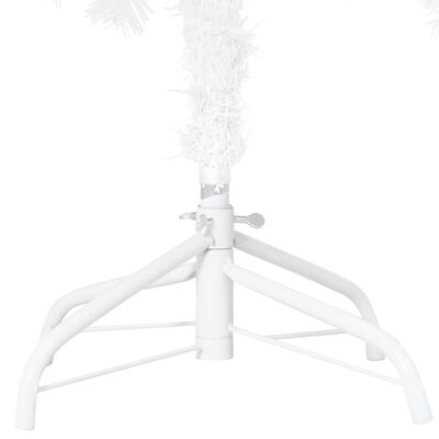 vidaXL valgustusega kunstkuusk kuulidega, valge, 120 cm, PVC