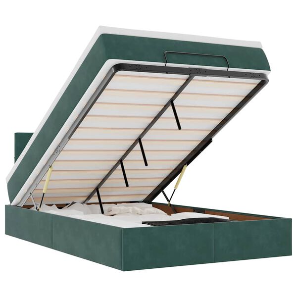 vidaXL ottomani voodi madratsiga, tumeroheline, 120x200 cm, samet